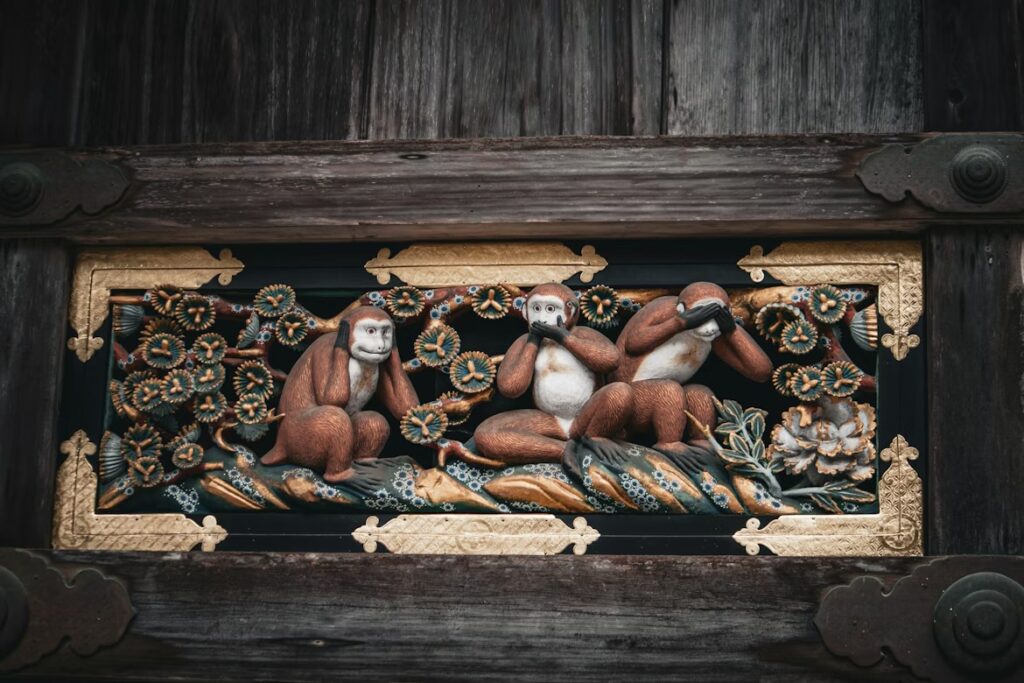 Three Wise Monkeys carving at Nikko Toshogu Shrine