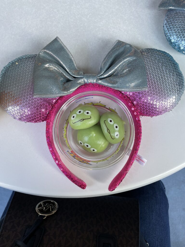 Little Green Men Alien Mochi sweets at Tokyo Disney Resort